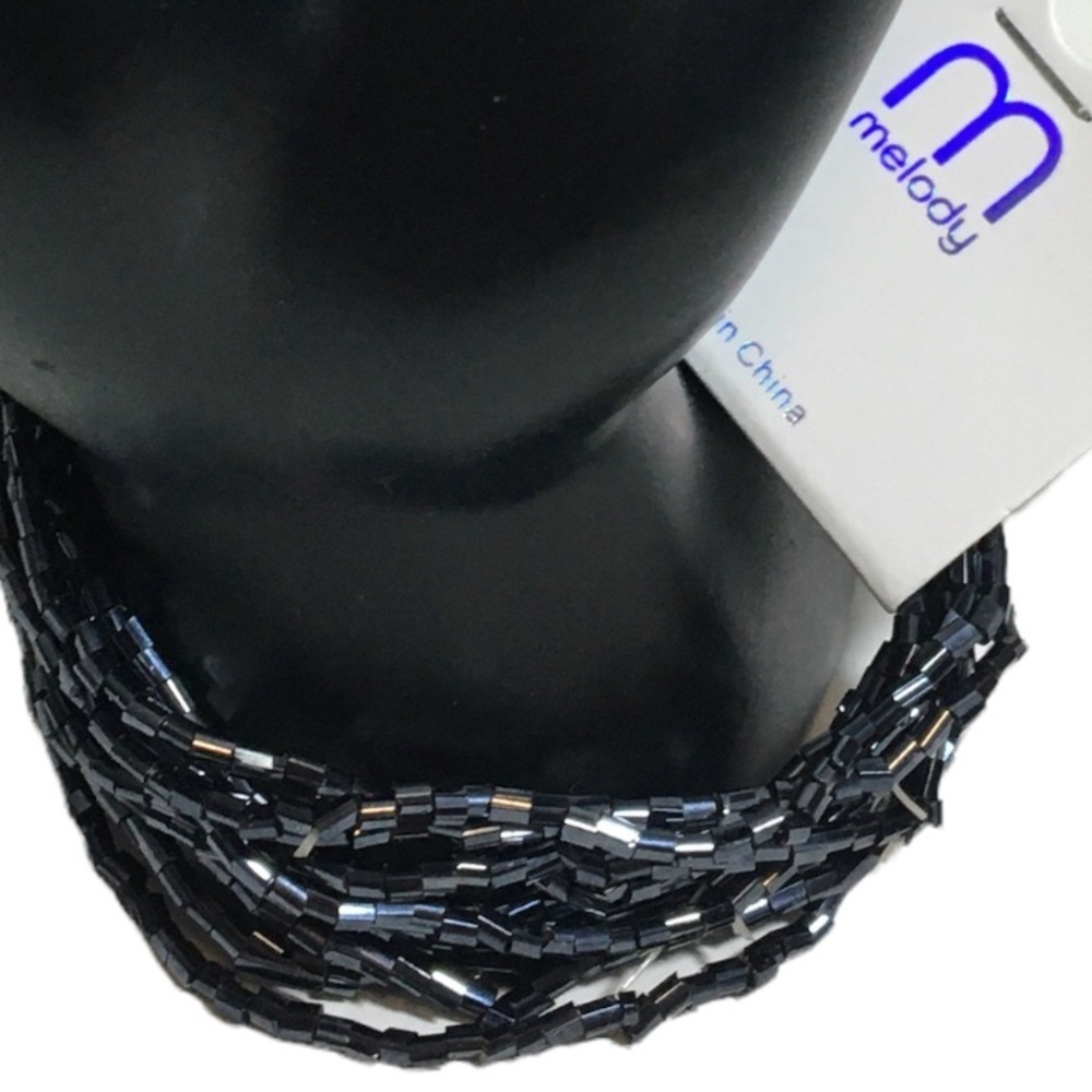 BLUE metallic beaded bracelet